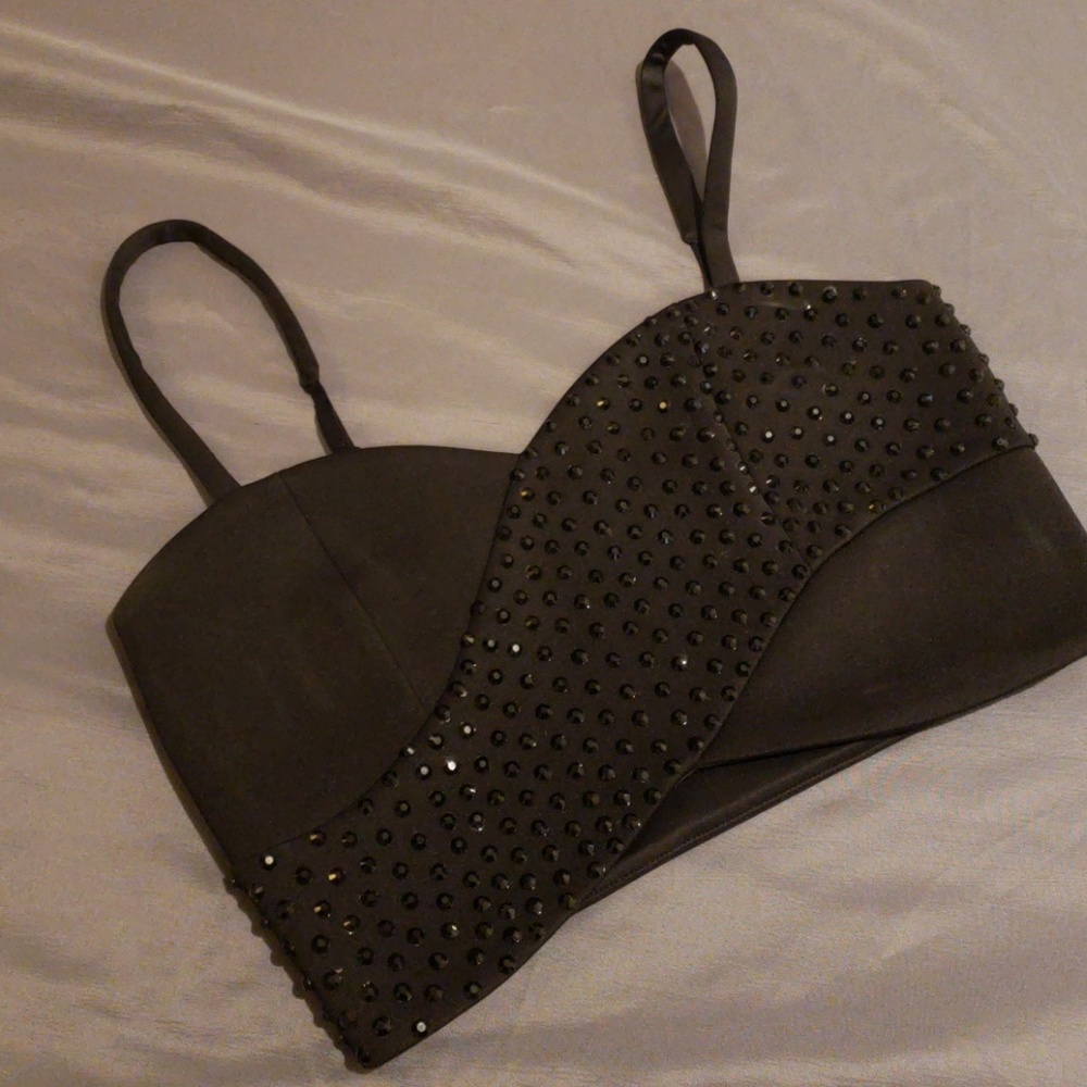 Express bejeweled crop top